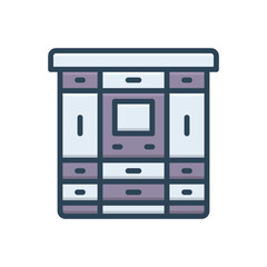 Color illustration icon for parcel lockers