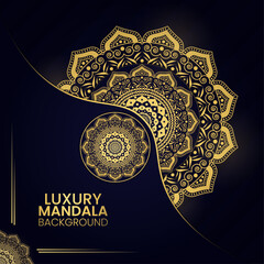 Luxury Mandala Design , Illustration, Gold Line Art, Oriental Decorative Background