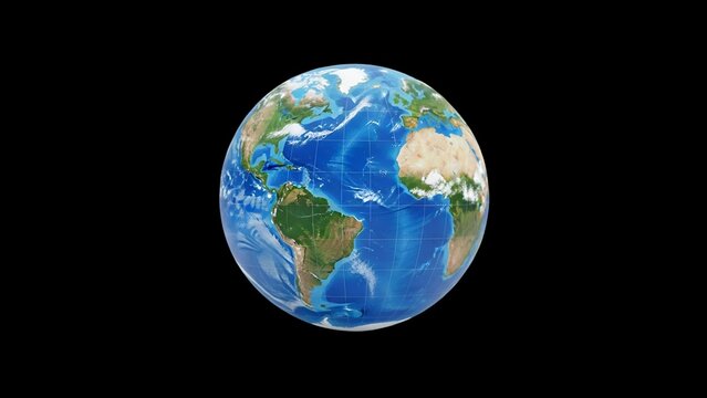 Earth Globe Displayed on Dark Background with Blue Oceans