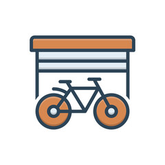 Color illustration icon for bicycle storage