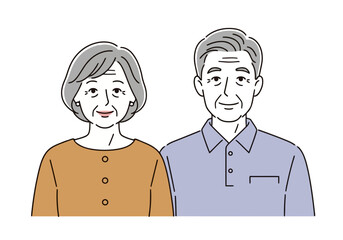 Fototapeta premium Portrait of an elderly couple, a senior man and woman smiling together