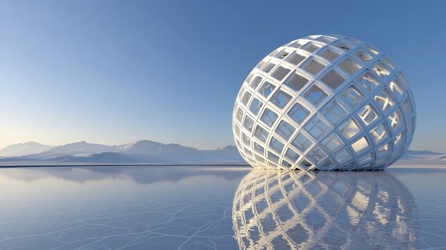 White Sphere Structure In Frozen Landscape