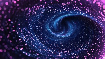 Colorful light particles forming abstract spiral vortex - Powered by Adobe