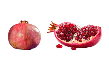Fresh pomegranates showcase vibrant red seeds and juicy texture against a dark backdrop perfect for healthy eating promotions and vibrant fruit displays ideal for culinary inspiration and dietary cont