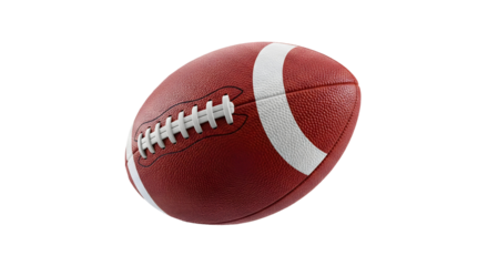 A classic American football, poised for action, isolated on transparent background