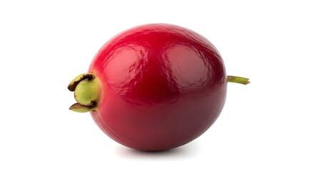A single red berry isolated on white background