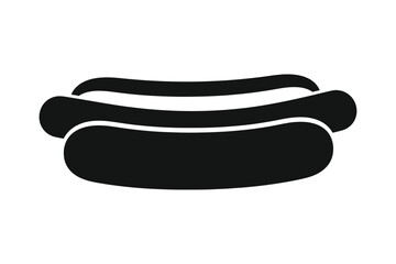 A clean silhouette vector of a hot dog