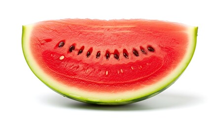 Slice of watermelon with seeds isolated on white background