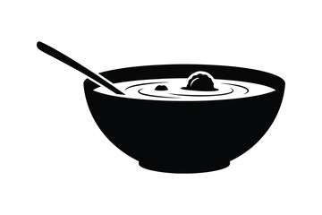 silhouette vector of a bowl of soup