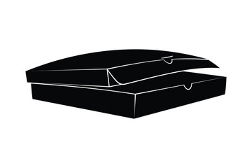 silhouette vector of a pizza box