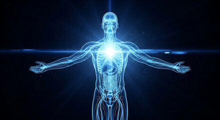 Human Body Anatomy in Blue Hologram Detailed Render with Focus on Energy Center and Vein System Show.jpg