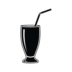 A clean silhouette vector of a milkshake cup