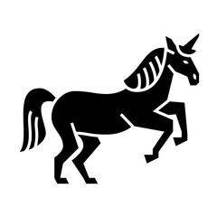unicorn glyph icon. unicorn Silhouette illustration.