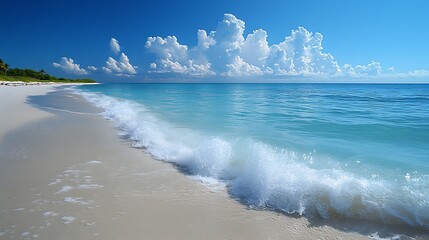 Tropical beach scene ocean view