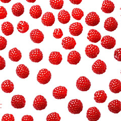 Fresh raspberries scattered.  Dark background with red, textured fruits