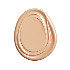 Beige foundation swatch. Isolated. Creamy texture. Black background