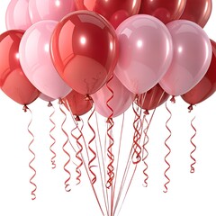 Collection of Festive Red and Pink Balloons