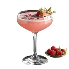 Elegant Pink Martini Cocktail with Lemon Zest Garnish