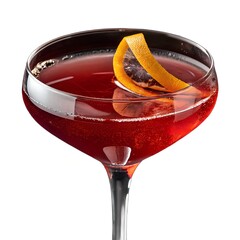 Elegant Whiskey Sour Cocktail in Coupe Glass