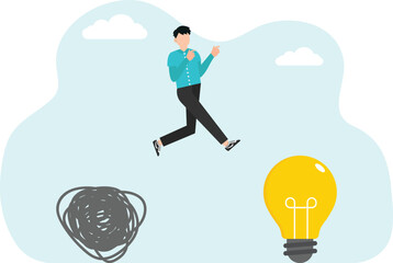 Change new ideas for the better. A business woman jumps out of the hustle and bustle for creativity
