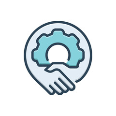 Color illustration icon for strong coalition