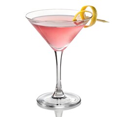 Pink Cosmopolitan Cocktail in Martini Glass