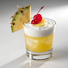 Stylized Yellow Cocktail Beverage in Glass
