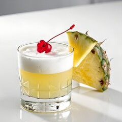 Stylized Cocktail Yellow Glass Refreshing