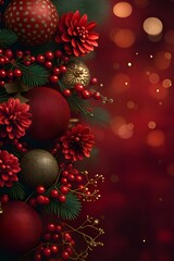 christmas decoration on red