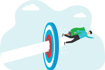 Grow and achieve goals. The growing arrow smashed past the target
