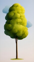 green tree on the hill