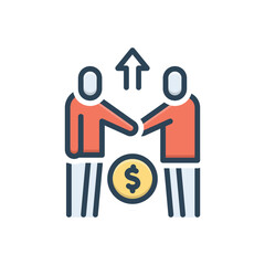 Color illustration icon for mutual benefit