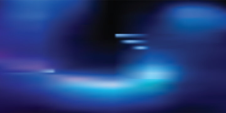 Abstract dark blue background with glowing cyan light streaks and a motion blur effect.