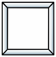 Modern Frame, White and Gray Borders with Black Trim for Art Display or Picture Framing