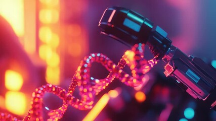 Robotic arm manipulating dna strand for genetic engineering - Powered by Adobe