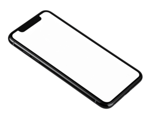 Smartphone with Blank Screen Floating, Shadow Removed, Transparent PNG