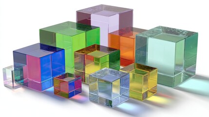 Obraz premium Colorful Glass Cubes Composition