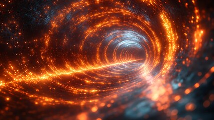 Abstract glowing tunnel vortex illustration