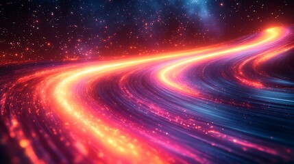 Abstract glowing cosmic path illustration