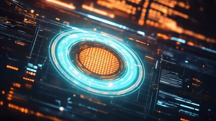 Artificial intelligence core processing data on circuit board - Powered by Adobe