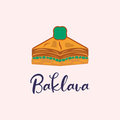 Pistachio Baklava Illustration  Delicious Mediterranean Dessert Pastry