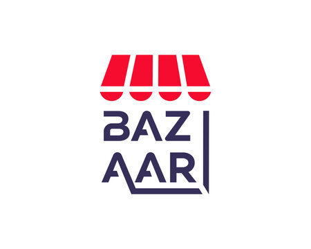 Modern Bazaar Market Stall Logo Design  Retail Branding