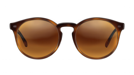 Stylish brown sunglasses isolated on transparent background
