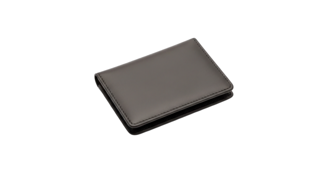 Leather Wallet Isolated on White Background Minimalist Design.