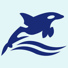 Oceanic Strength, Majestic Orca Surfing the Waves