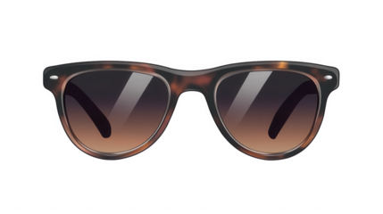 Classic brown sunglasses isolated on transparent background for a timeless style