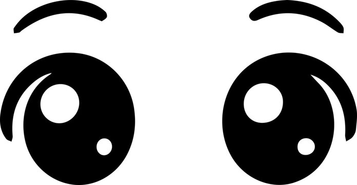 Cute Cartoon Downward Eyes Illustration