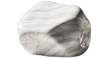 Smooth White and Gray Stone with Swirling Patterns.