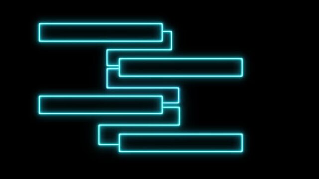 Glowing, cyan, neon four frames HUD line annotation animation. This tech border UI viewfinder video is full HD and looping. 4K video