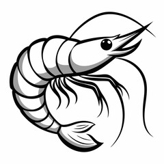 Shrimp fish on white background